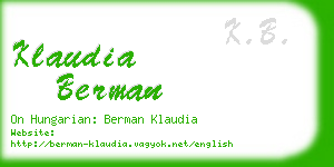 klaudia berman business card